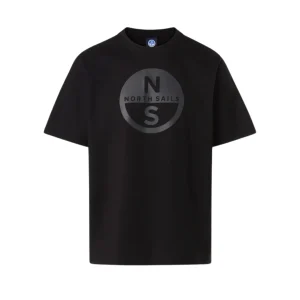 North Sails T-shirt maglia maglietta BIG LOGO cotone BIO nero 693009