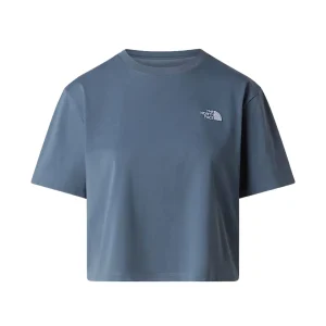 The North Face T-Shirt Donna Evolution Simple Dome Cropped Misto Cotone Grigio Granite