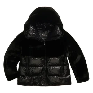 Blauer giubbotto ecopelliccia e nylon piumino Sorona Aura FANEVIL nero