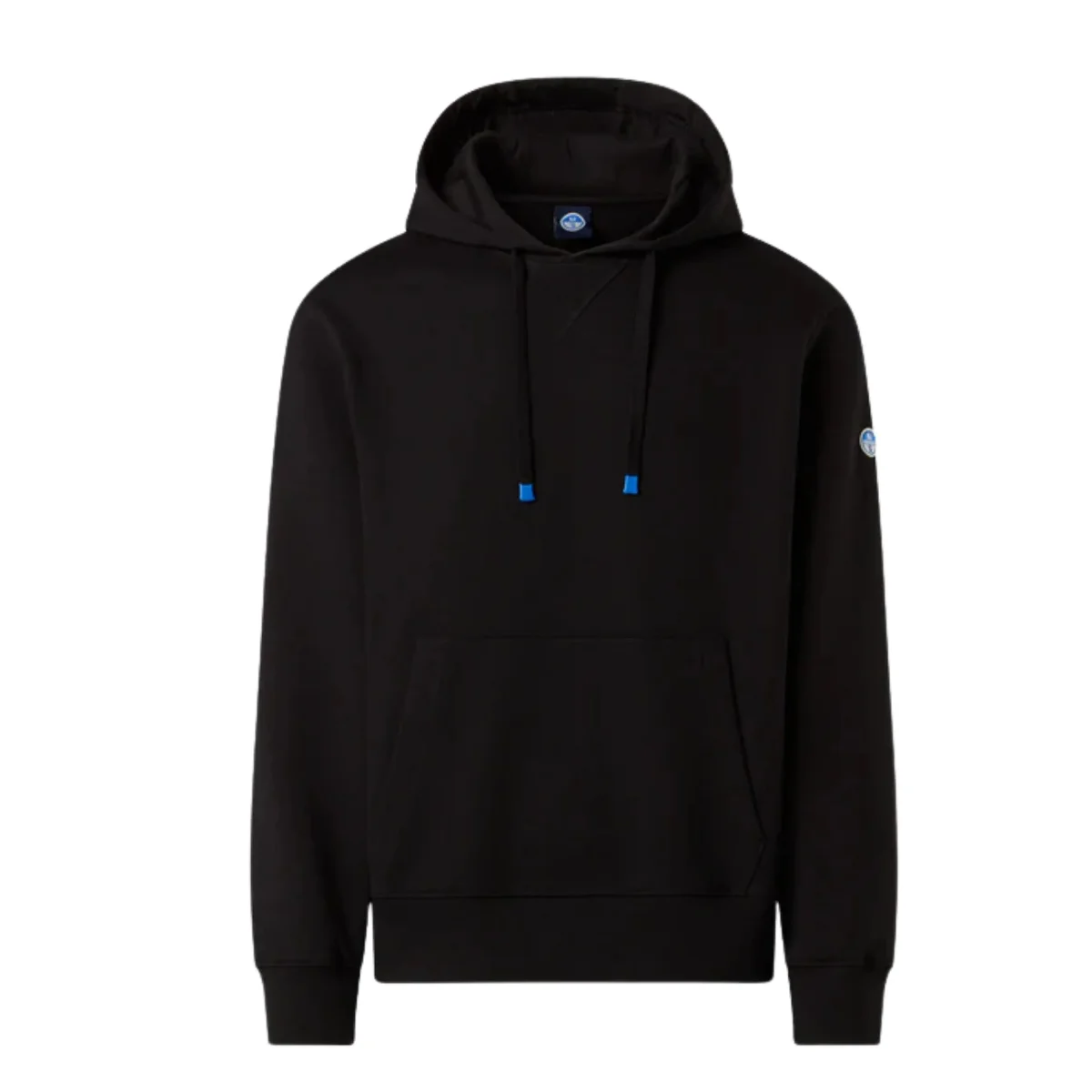 North Sails Felpa manica lunga hoodie con costine laterali 691262 nero