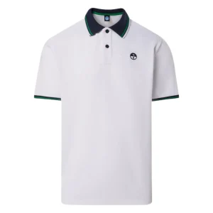 North Sails Polo maglia maglietta con logo e righe 692439 bianco 0101