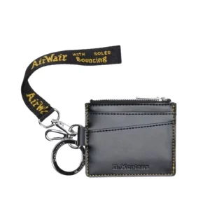 Dr. Martens Portacarte Black Kiev Pelle Nero Unisex con Portachiavi