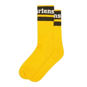 Dr. Martens Calze Athletic con Banda e Logo in Misto Cotone Giallo Unisex