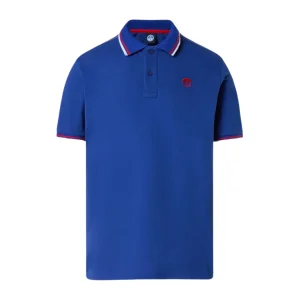 North Sails Polo maglia maglietta con logo e righe 692439 royal blu 0780