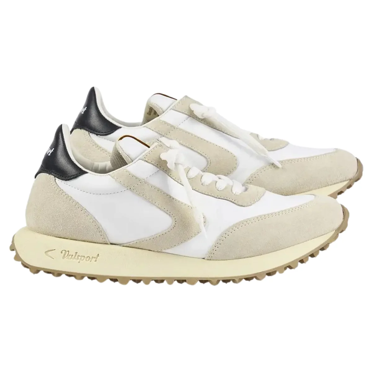 Valsport Sneaker Casual Start Heritage Leather Suede in Pelle Bianco Nero Uomo