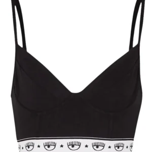 Chiara Ferragni Corpetto Bralette Stretch Cotone Nero