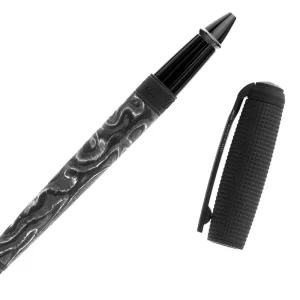 S.t.dupont biro penna roller fibra di carbonio Pvd lucido nero storm 14,8x1,5 cm 412395L