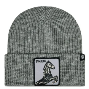Goorin Bros. Cappello Beanie Hat Cuffia Con Patch Frontale E Logo Su Lato Grigio Unisex