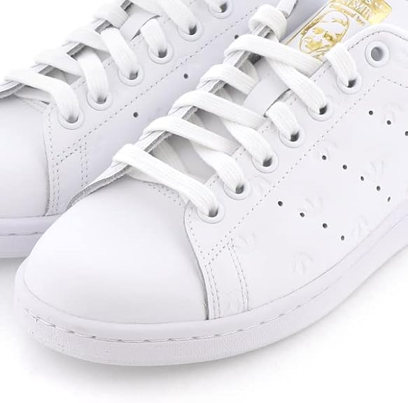 Adidas Sneaker Stan Smith W in Pelle Bianco Nero Dettagli Oro Donna - immagine 8