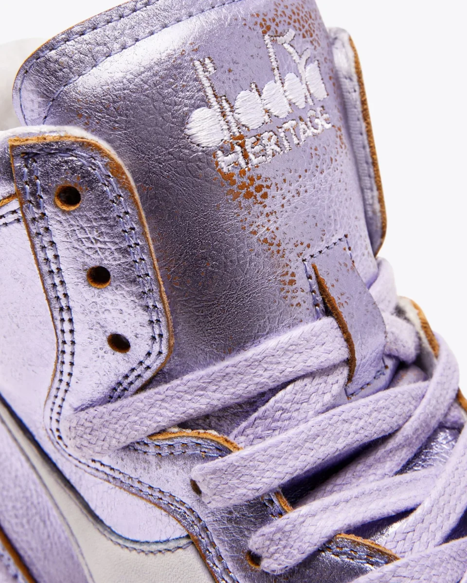 Diadora Heritage Sneaker MI Basket Pelle Laminata Viola - immagine 4