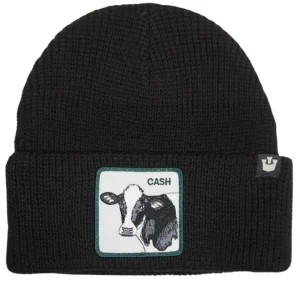 Goorin Bros. Cappello Beanie Hat Cuffia Con Patch Frontale E Logo Su Lato Nero Unisex