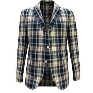 GIACCA UOMO SLIM FIT IN MISTO LINO - BLU  32530AE