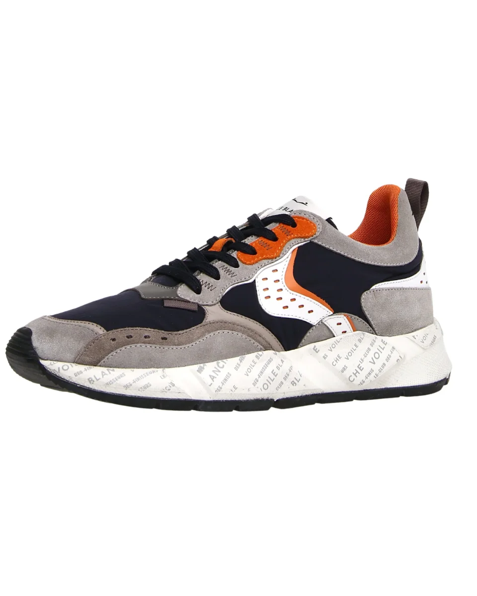 Voile Blanche Sneaker Sportiva In Pelle E Tessuto, Lacci Trekking E Suola In Gomma Grigio Uomo - immagine 4