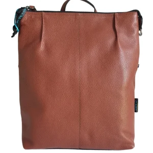 Gabs Zaino Grande con versione Borsa Shopper 100% Pelle Opaco Marrone Bruciato