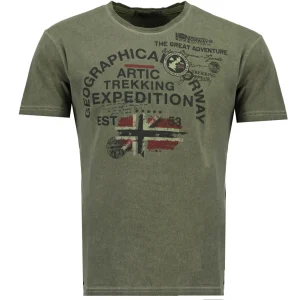 Geographical Norway Maglietta Manica Corta Jergen Girocollo Verde Uomo