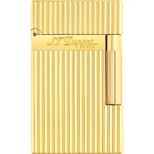 S.t.dupont Accendino a Doppia Fiamma Ligne 2 Guilloche Placcato Oro Unisex