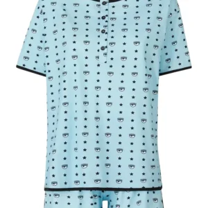 Chiara Ferragni Pigiama Corto Eye-star Completo By Azzurro Donna