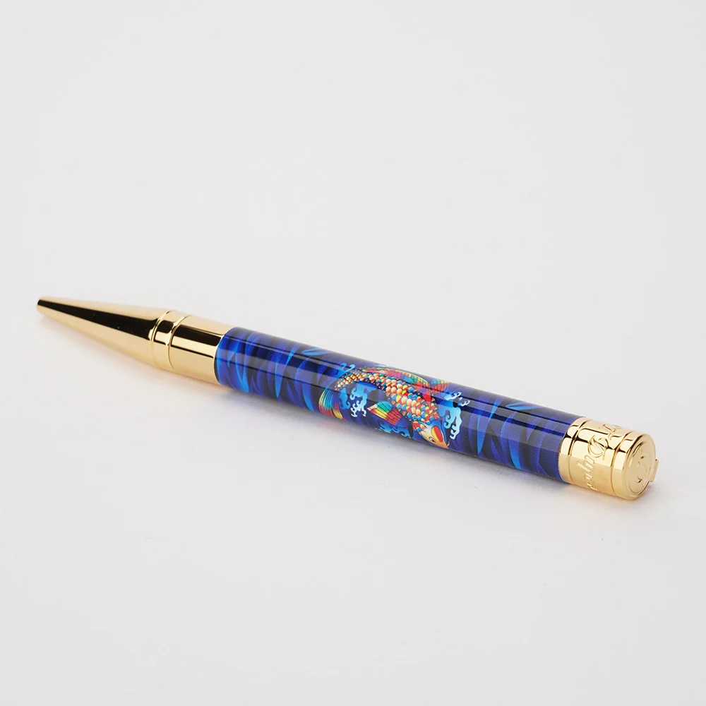 S.t.dupont Penna a sfera D Initial 'koi Fish' Blu limited edition 265005 - immagine 3