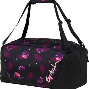 Satch Borsone da Palestra Mustic Nights Duffle 25 litri Nero Fiori Fucsia