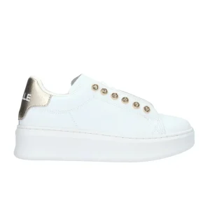 Gaelle Paris scarpe donna Sneakers Addict Pelle e Strass Bianco