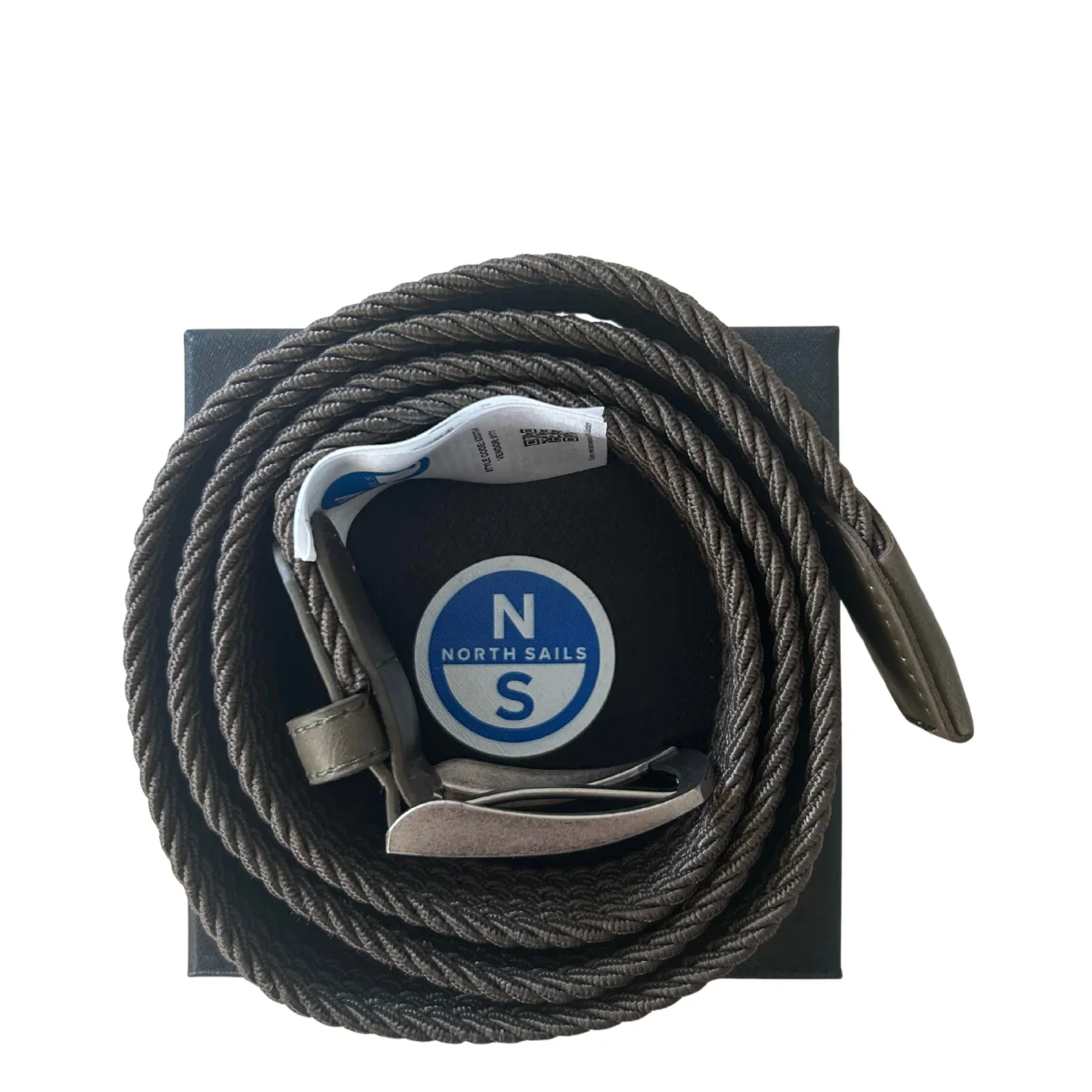 North Sails cintura belt stretch tessuto intrecciato logo taglia unica 623370 verde scuro in BOX - immagine 5