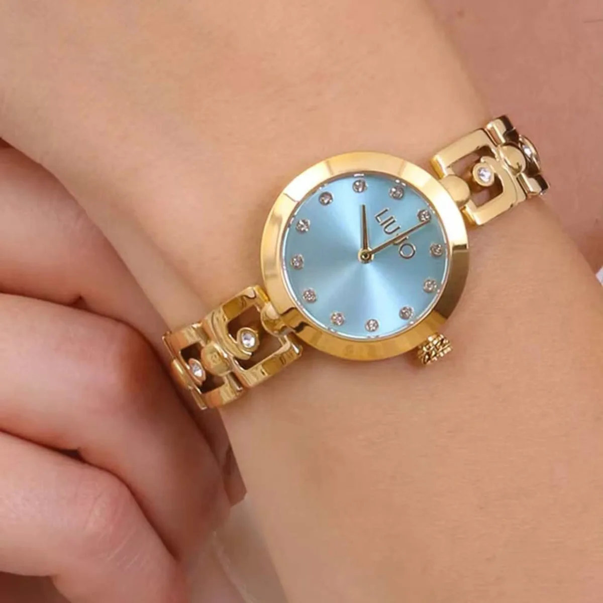 Liu Jo orologio Graceful oro azzurro acquamarina 29 mm acciaio TLJ2091 - immagine 3