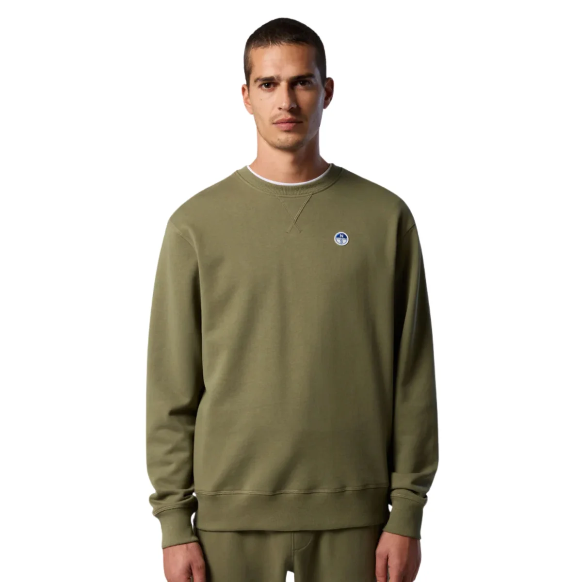 North Sails Felpa manica lunga girocollo CREWNECK SWEATSHIRT verde militare 691220 - immagine 5