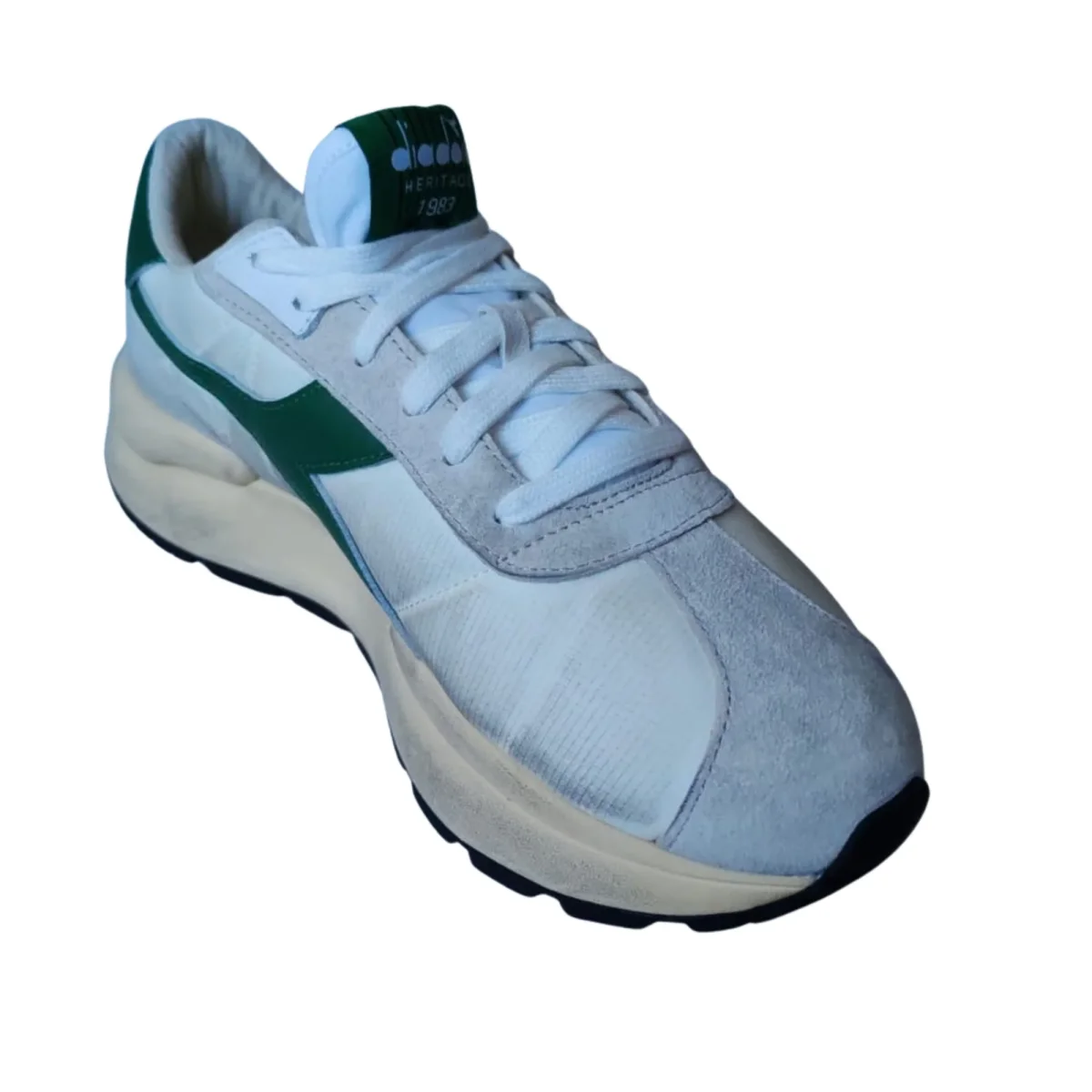 Diadora Heritage Sneaker Uomo Mercury Elite Sprint SW Tomaia in Pelle Bianco Verde - immagine 6