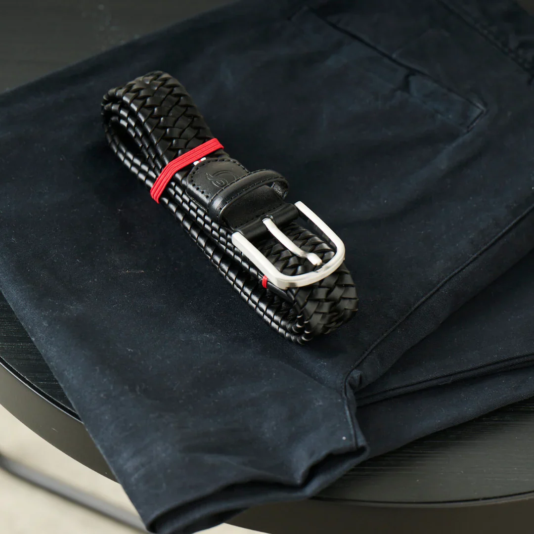 La Boucle cintura intrecciata pelle italiana intarsiata premium box regalo Milano nero - immagine 6