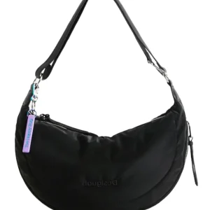 Desigual Shoulder Bag Mezzaluna Tracolla Nero Donna