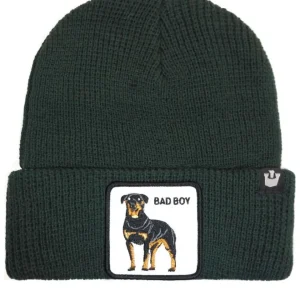 Goorin Bros. Cappello Beanie Hat Cuffia Con Patch Frontale E Logo Su Lato Verde Unisex