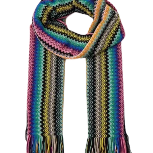 Missoni Stola Fantasia Geometrica Misto Lana Multicolore