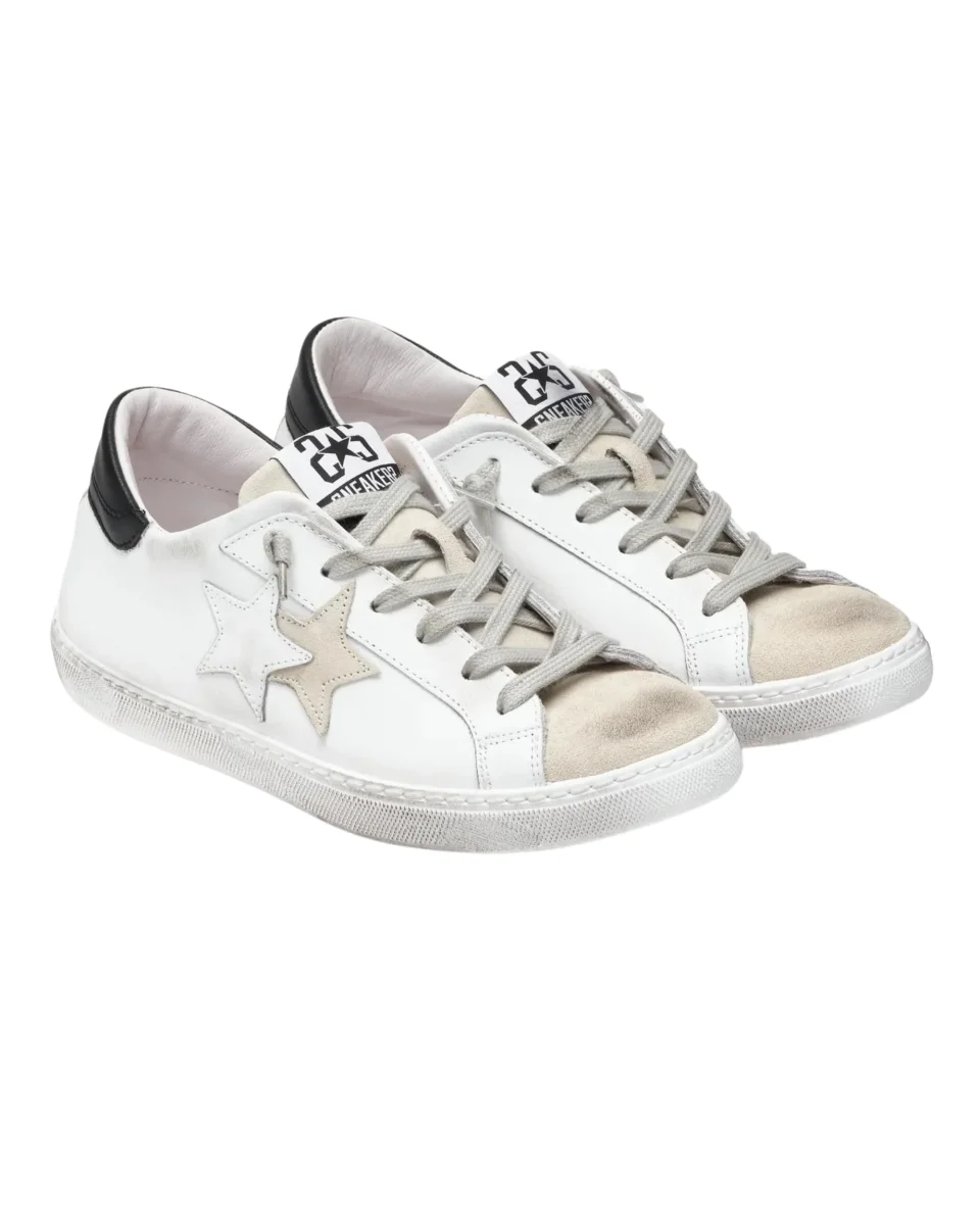 2Star Sneakers Low pelle Bianco/Nero 2SD2806 - immagine 5