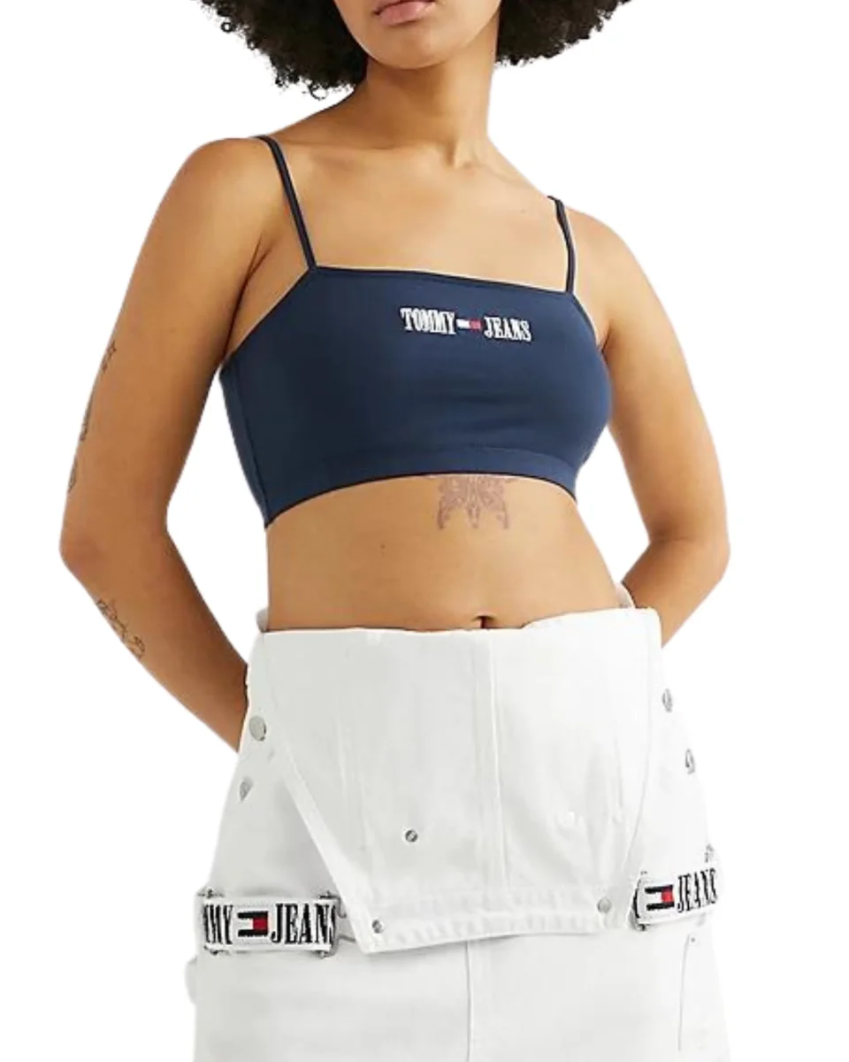 Tommy Jeans Crop Top Ultra Archive in Cotone Blu - immagine 4
