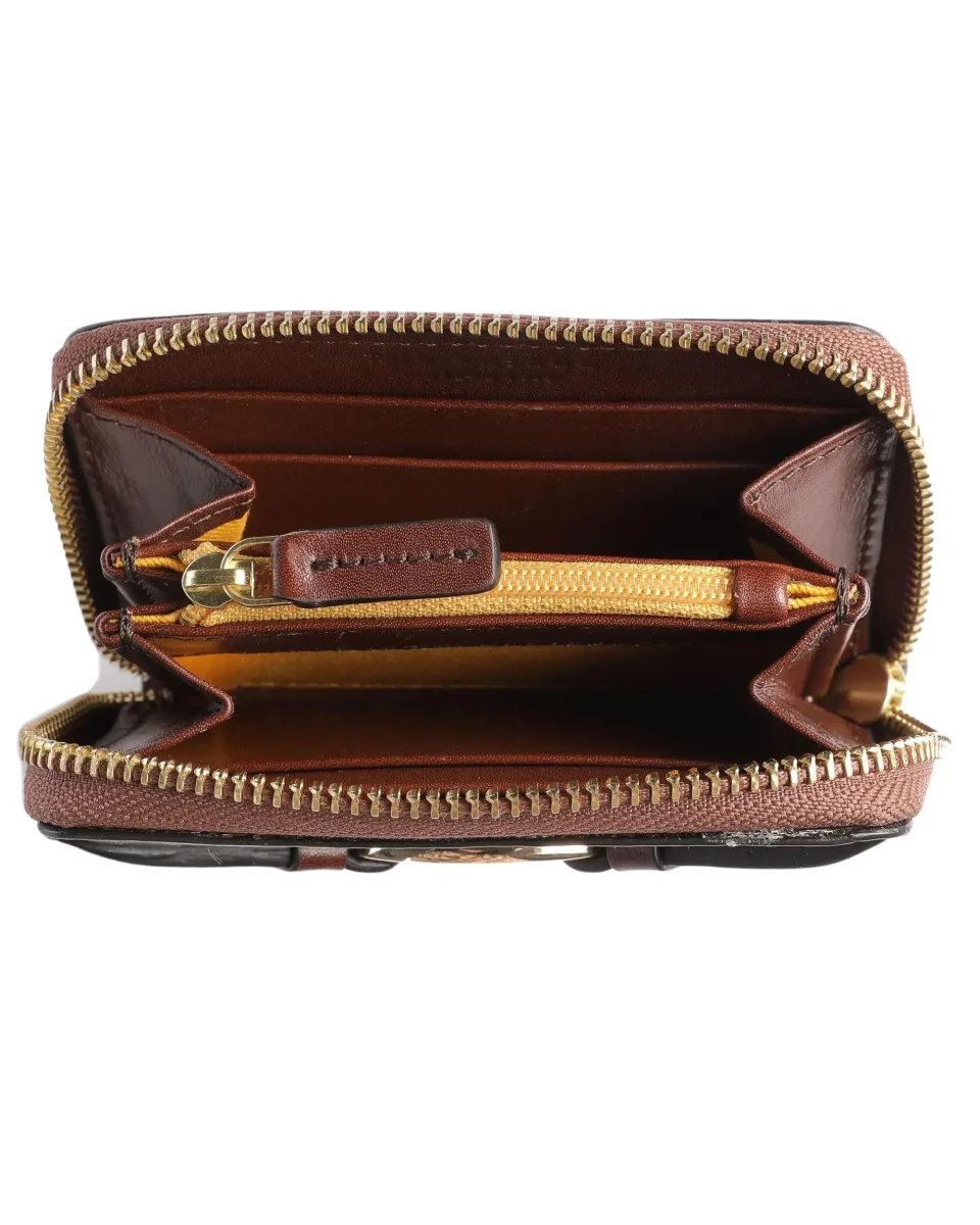 The Bridge Portamonete Zip Logo Oro Marrone Donna - immagine 3