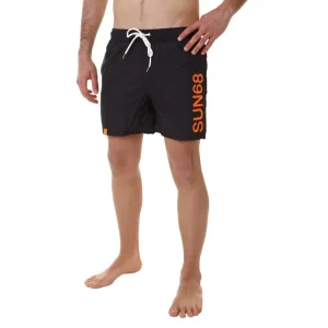 Sun68 Costume da Bagno Swim Pant Macro Logo Nero