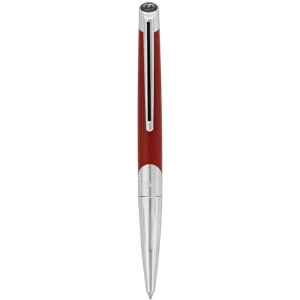 S.t.dupont Biro Penna Sfera Defi in Metallo Rosso opaco e Cromo 405739