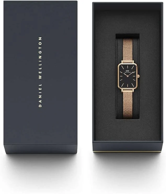 Daniel Wellington orologio quadro melrose 20x26mm inox 316L rose gold quadrante nero - immagine 4