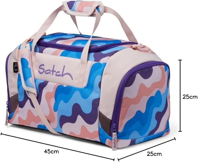 Satch Borsone Sportivo 25 Litri in Tessuto Riciclato Bianco Rosa per Bambina Unisex - immagine 3