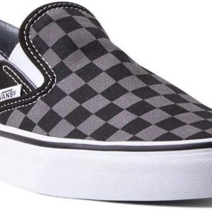Vans Scarpe Classic Slip-On Checkerboard in Tela Nero Grigio Bianco Unisex