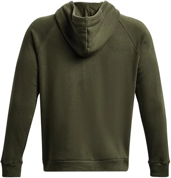 Under Armour felpa con cappuccio UA Rival Fleece Logo da uomo pile misto cotone verde militare - immagine 3