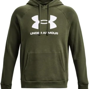 Under Armour felpa con cappuccio UA Rival Fleece Logo da uomo pile misto cotone verde militare