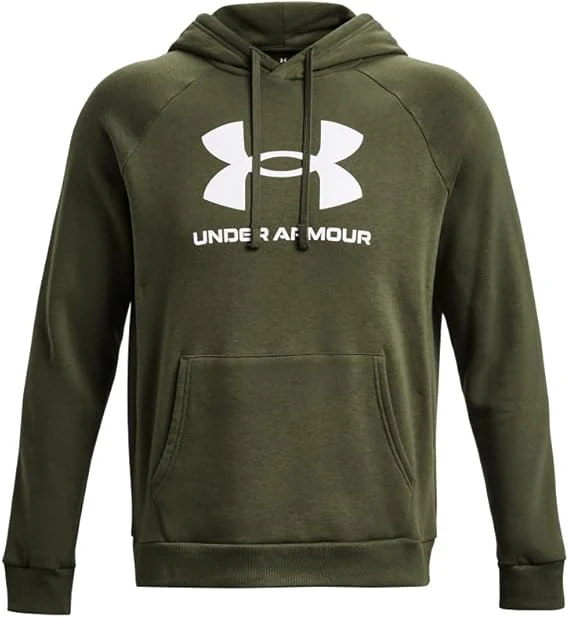 Under Armour felpa con cappuccio UA Rival Fleece Logo da uomo pile misto cotone verde militare