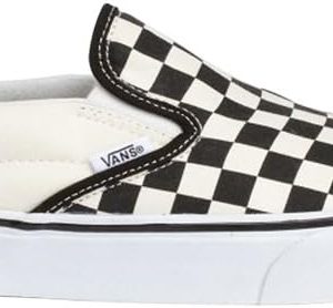 Vans Scarpe Classic Slip-On Checkerboard in Tela Nero Bianco Bianco Unisex