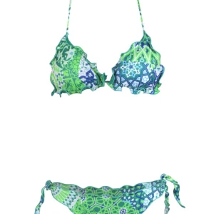 BIKINI DONNA TRIANGOLO E SLIP REGOLABILE VERDE - FK23-1506U