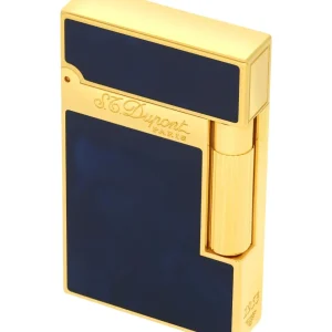 S.t.dupont Accendino Limited Edition Numerato Blu e Oro 016134 Ligne 2