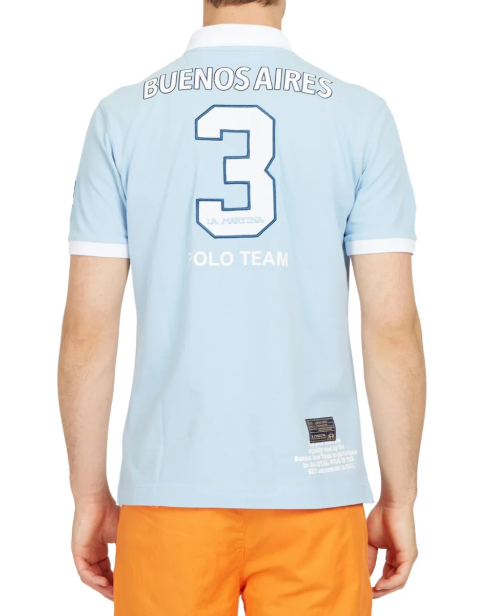 La Martina Polo Blue Bell S/s Cotton Piquet, Regular Fit Azzurro Uomo - immagine 3