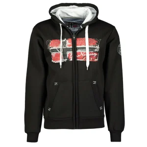 Geographical Norway felpa cappuccio Gayto bandiera Nero Uomo