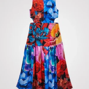 Desigual Lungo Senza Maniche Fantasia Multicolore Donna