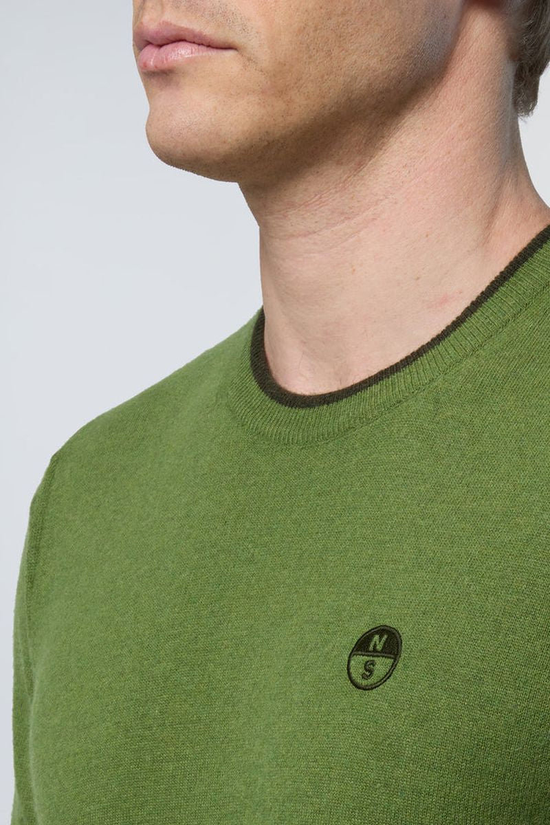 North Sails maglione misto cashmere GIROCOLLO LOGO ricamo finezza 12 699775 0446 salvia - immagine 7